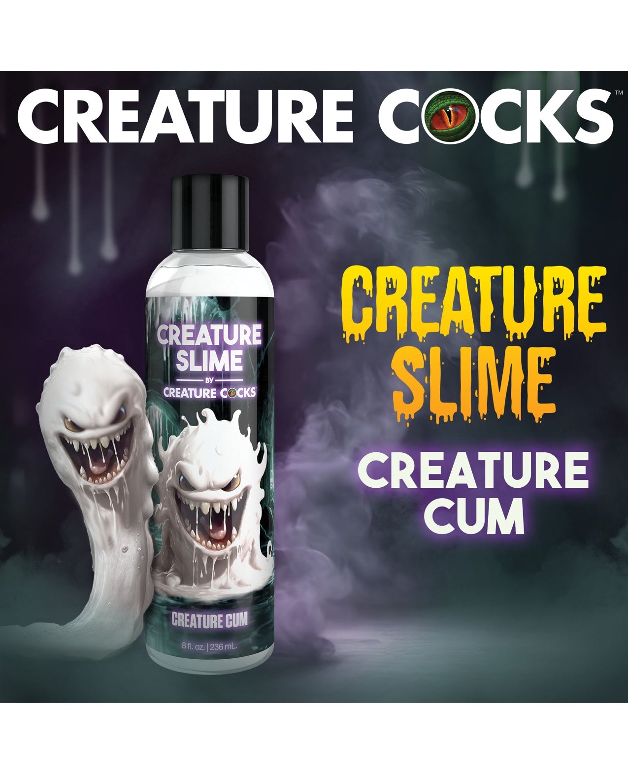 Creature Cocks - Creature Slime Creature Cum Unscented Jizz Lubricant 8oz - GreatEagleInc