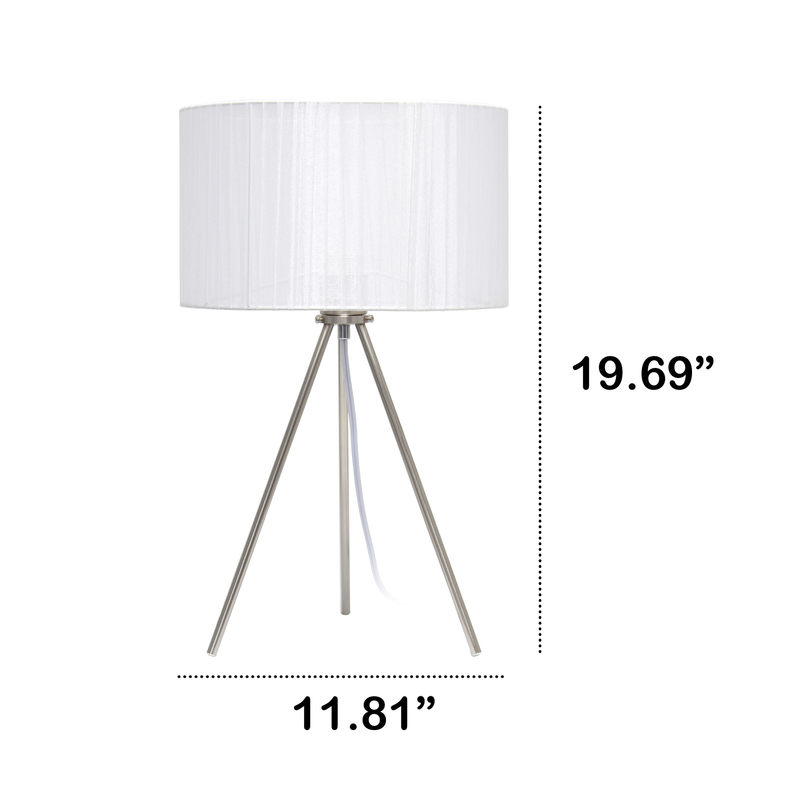 Creekwood Home Contemporary Brushed Nickel Pedestal Table Lamp for Bedroom, Living Room, Dining Room, Office, Entryway All the Rages