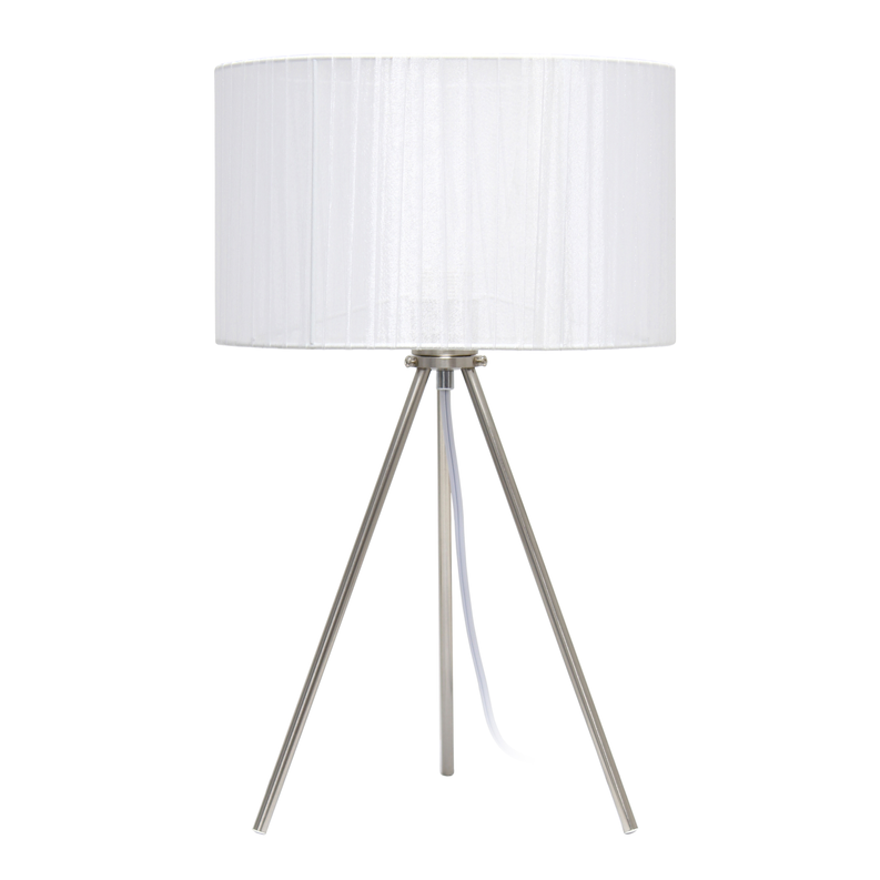 Creekwood Home Contemporary Brushed Nickel Pedestal Table Lamp for Bedroom, Living Room, Dining Room, Office, Entryway All the Rages