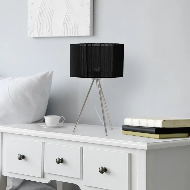 Creekwood Home Contemporary Brushed Nickel Pedestal Table Lamp for Bedroom, Living Room, Dining Room, Office, Entryway All the Rages