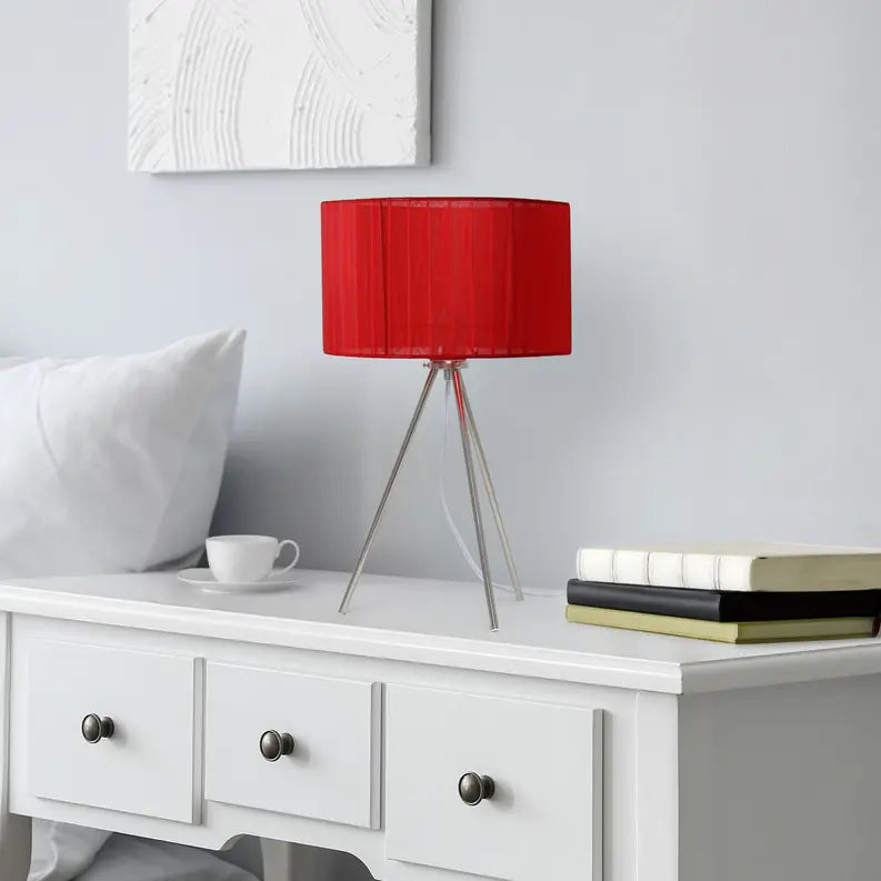 Creekwood Home Contemporary Brushed Nickel Pedestal Table Lamp for Bedroom, Living Room, Dining Room, Office, Entryway All the Rages