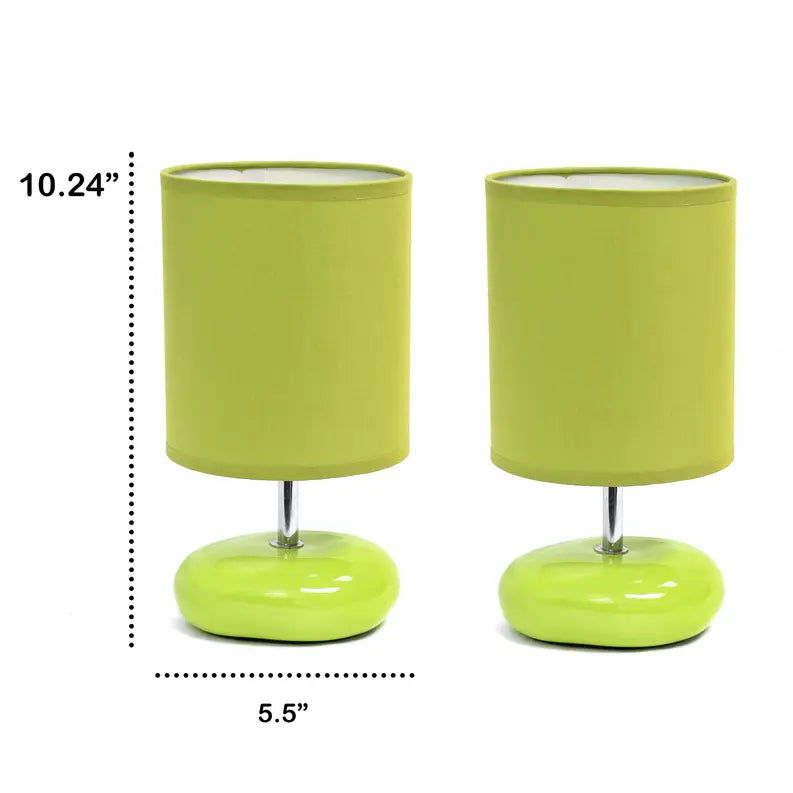 Creekwood Home Traditional Mini Round Rock Table Lamp 2 Pack Set for Nursery, Study, Bookshelf, Office, Nightstand, Living Room All the Rages