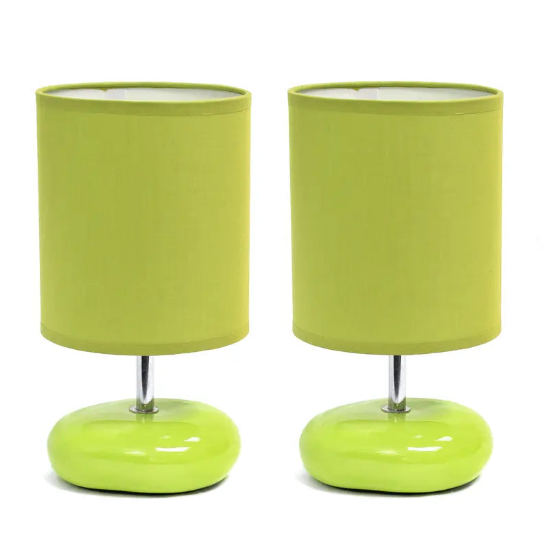 Creekwood Home Traditional Mini Round Rock Table Lamp 2 Pack Set for Nursery, Study, Bookshelf, Office, Nightstand, Living Room All the Rages