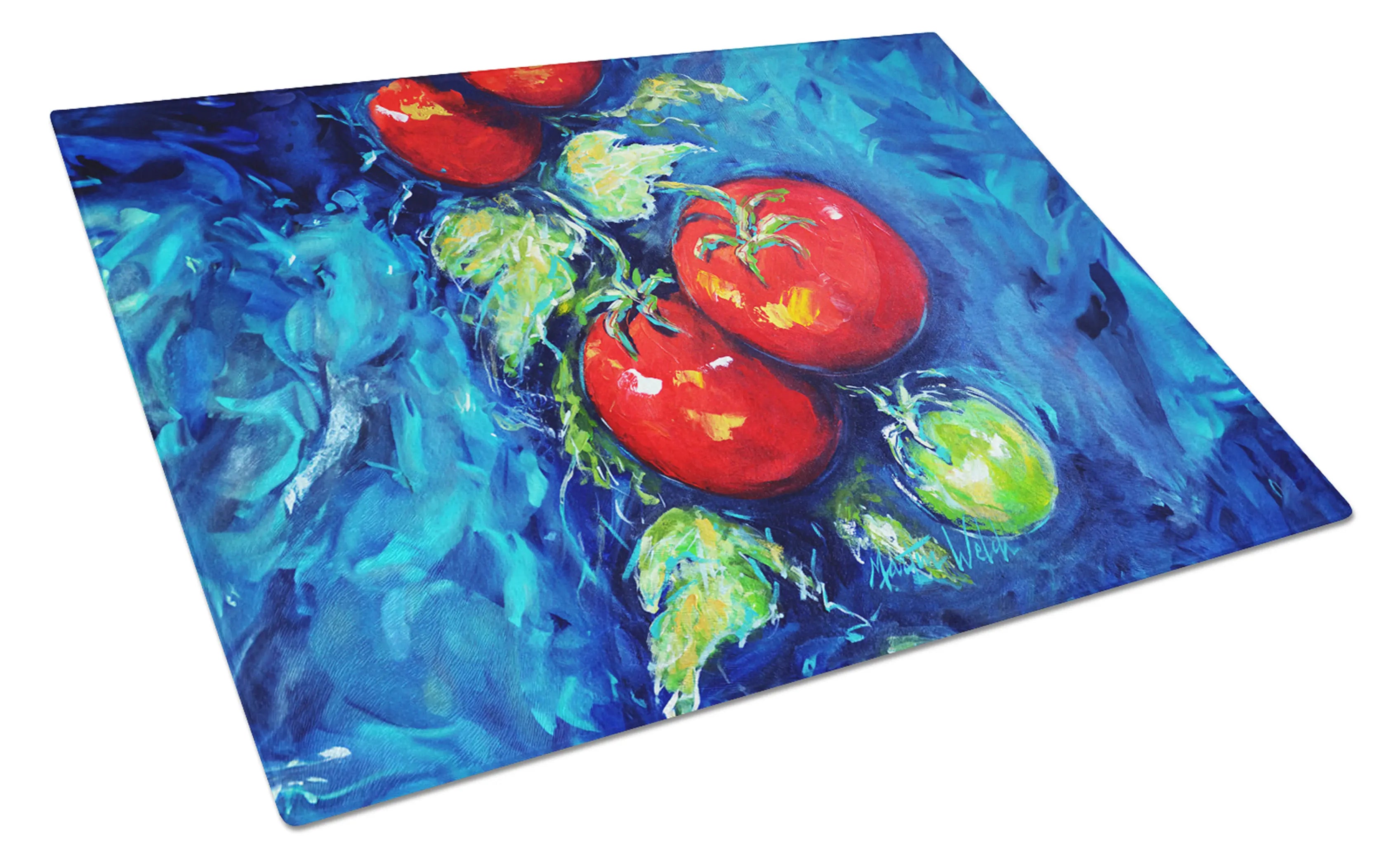 Creole Tomatoes Glass Cutting Board Caroline's Treasures