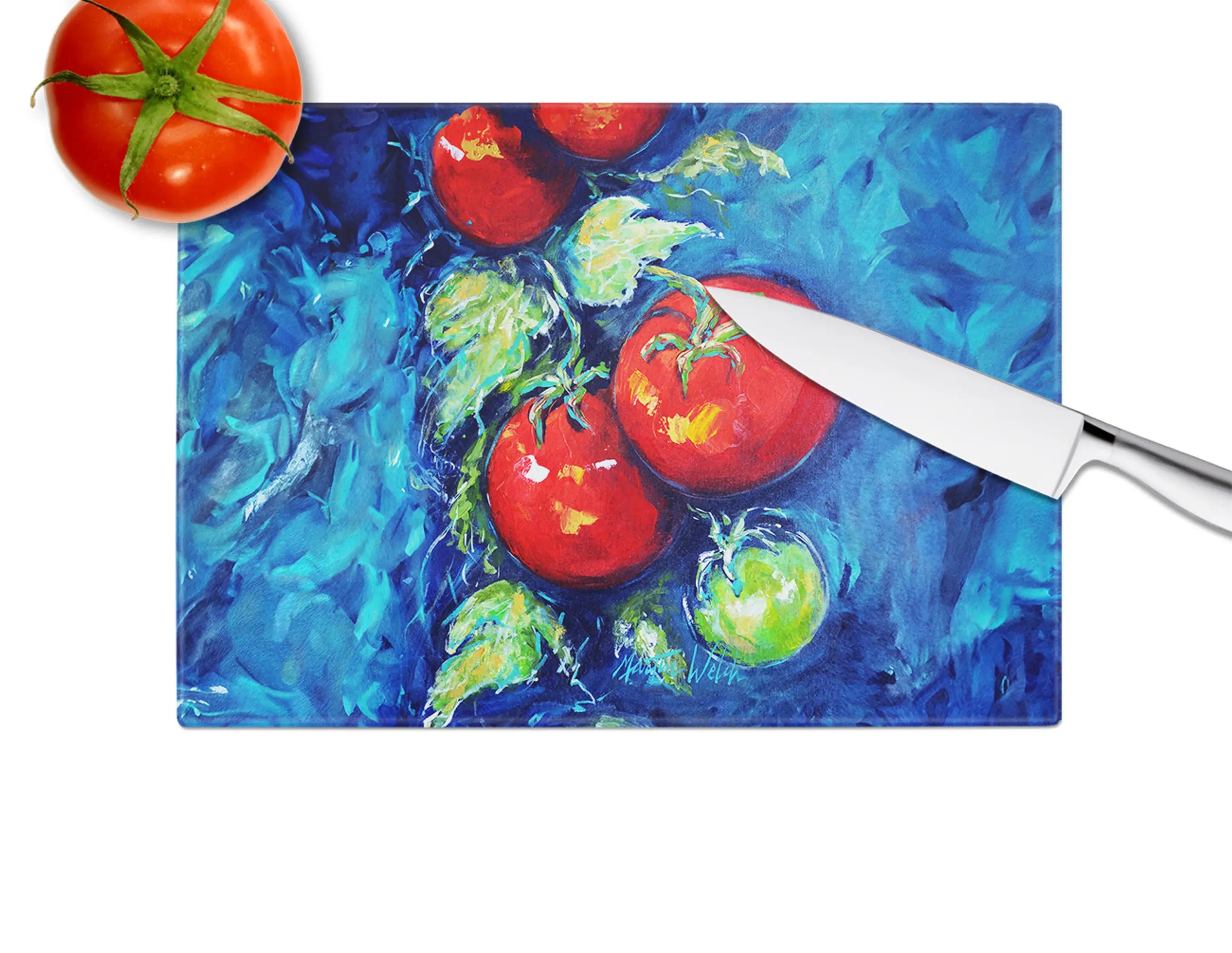 Creole Tomatoes Glass Cutting Board Caroline's Treasures