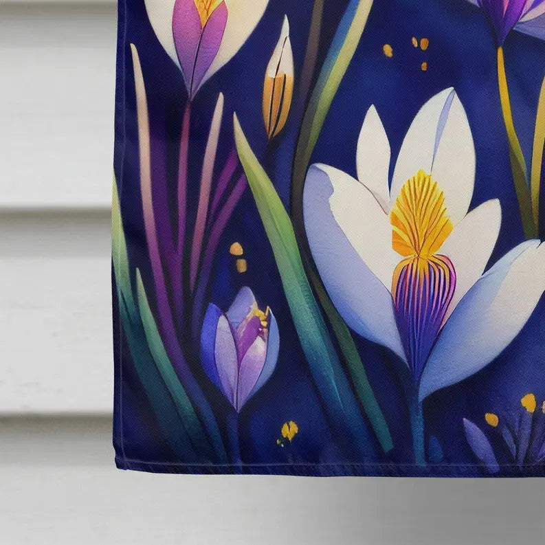 Crocus in Color House Flag Caroline's Treasures