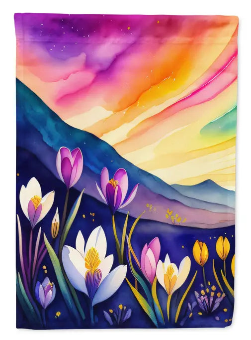 Crocus in Color House Flag Caroline's Treasures