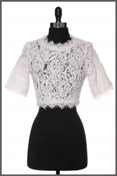 Cropped Detail Vines White Top SurelyMine