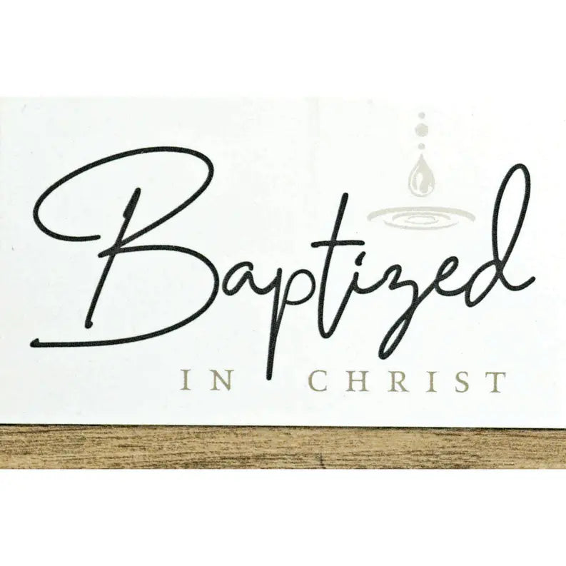 Cross Figurine With Baptized Card Dicksons Inc