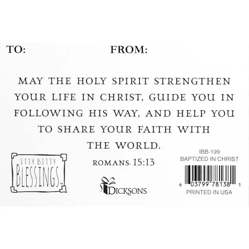 Cross Figurine With Baptized Card Dicksons Inc