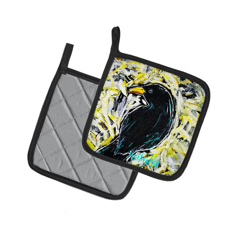 Crow Adam Pair of Pot Holders Caroline's Treasures