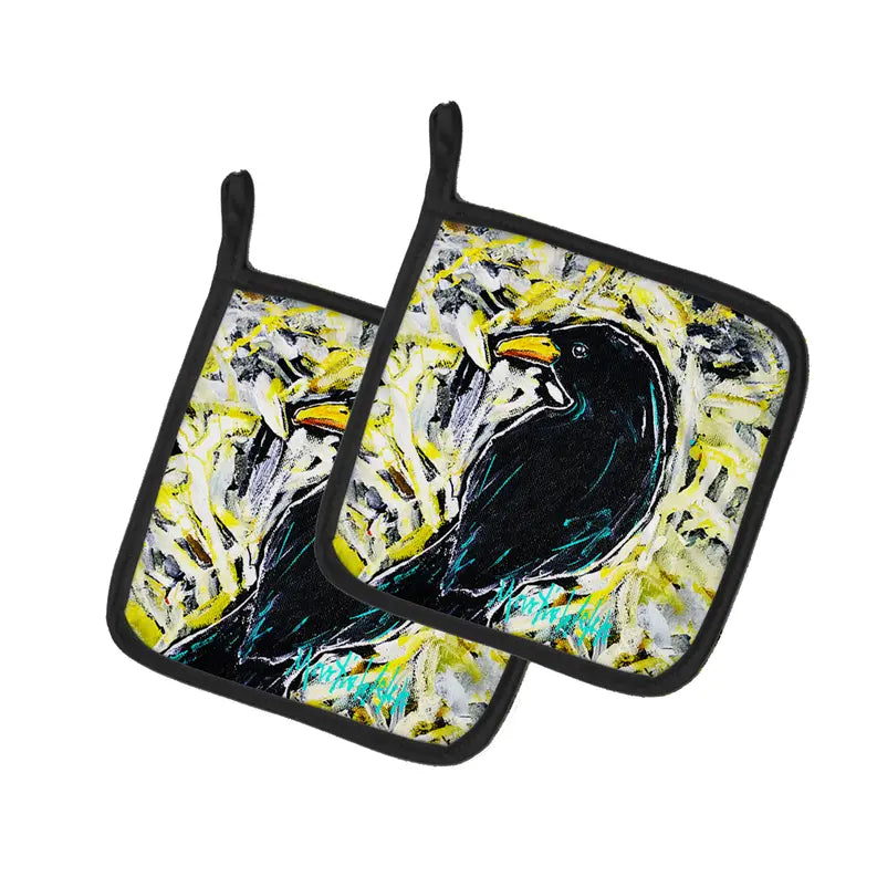 Crow Adam Pair of Pot Holders Caroline's Treasures