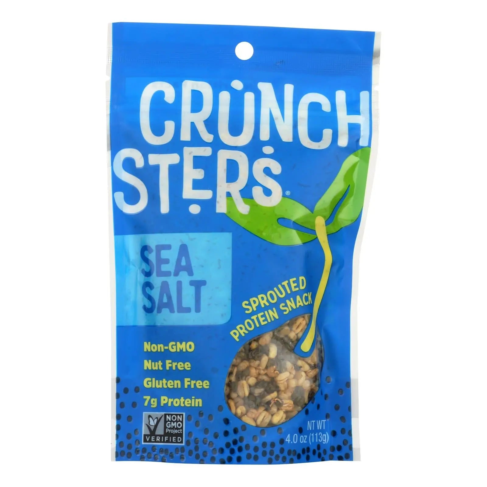 Crunchsters - Sprouted Protein Snack - Sea Salt - Case Of 6 - 4 Oz. Crunchsters