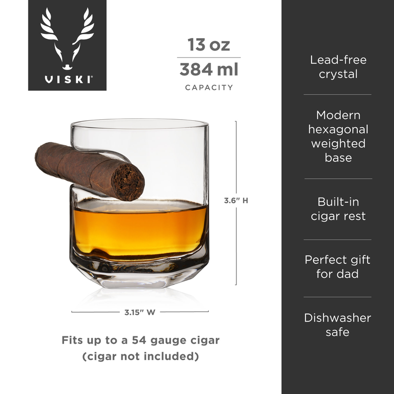 Crystal Cigar Glass by Viski True Bands