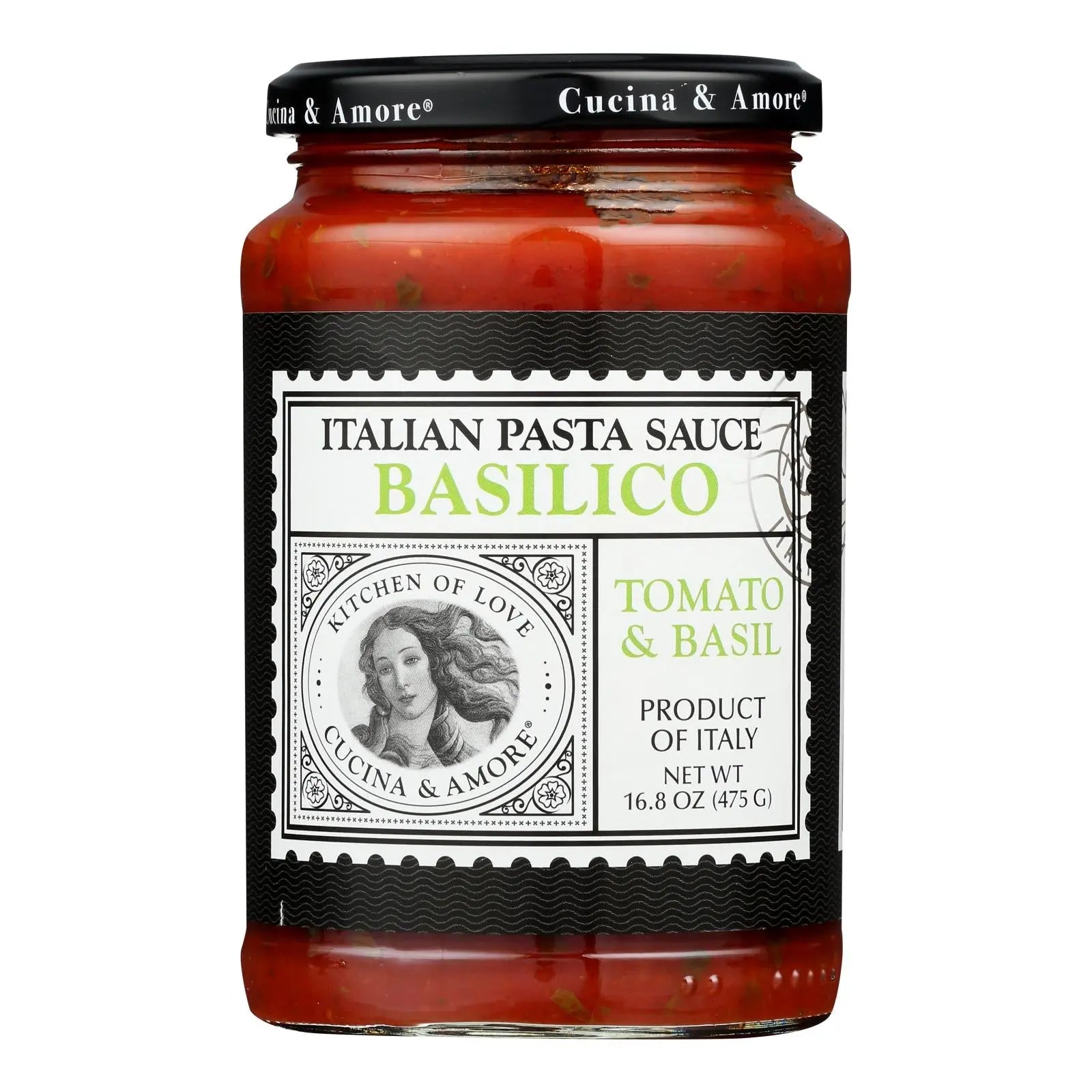 Cucina And Amore - Basilico Italian Pasta Sauce - Tomato Basil And Garlic - Case Of 6 - 16.8 Oz. Cucina & Amore