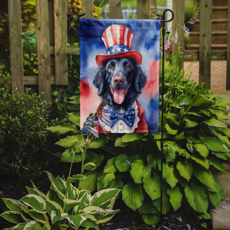 Curly-Coated Retriever Patriotic American Garden Flag Caroline's Treasures