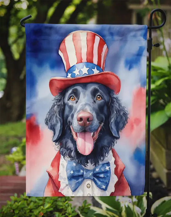 Curly-Coated Retriever Patriotic American Garden Flag Caroline's Treasures