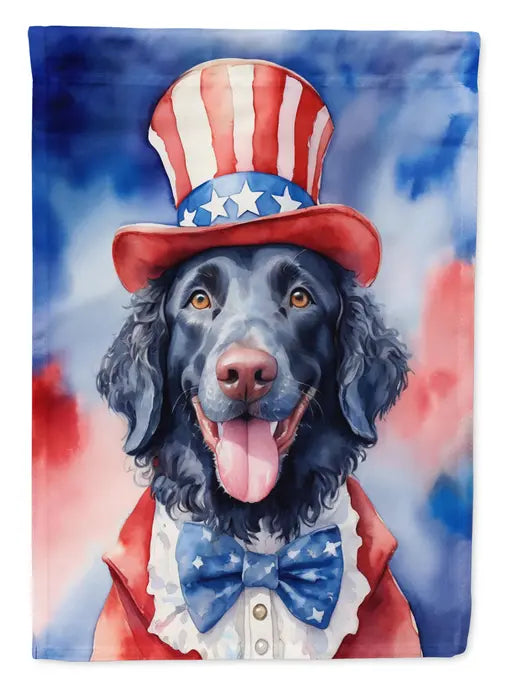 Curly-Coated Retriever Patriotic American Garden Flag Caroline's Treasures