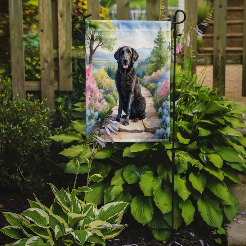 Curly-Coated Retriever Spring Path Garden Flag Caroline's Treasures