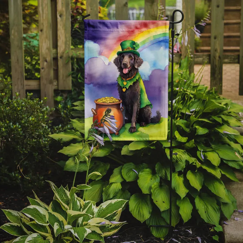 Curly-Coated Retriever St Patrick's Day Garden Flag Caroline's Treasures