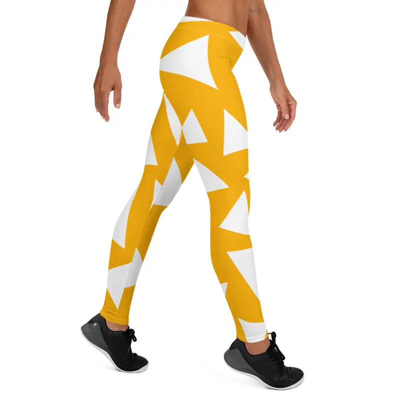 Custard Yellow and White Triangle Shorts Adirelounge