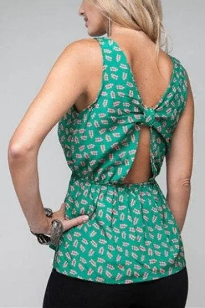 Cut Away Back Top in a Gorgeous Print SurelyMine