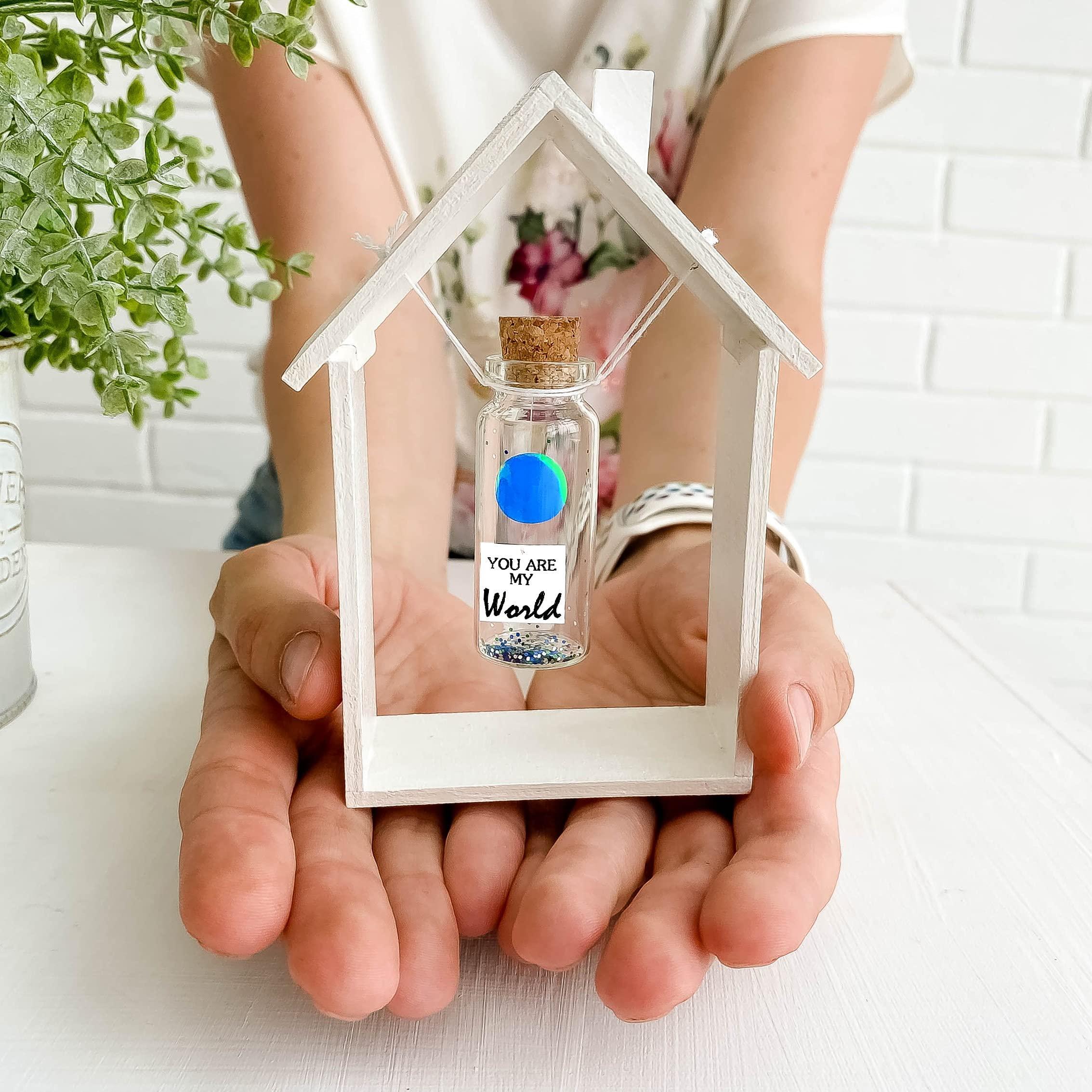 Cute Girlfriend and Boyfriend Gifts   Personalized Anniversary Present for Her Him   Custom Birthday Gift Idea for Women Men (You Are My World in Craft Gift Box) Kseniya Revta