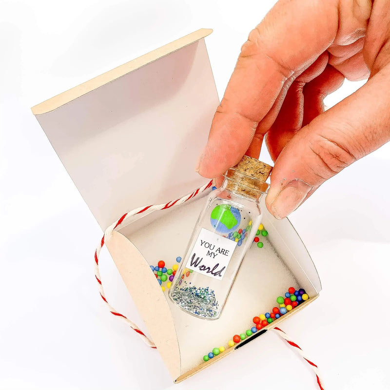 Cute Girlfriend and Boyfriend Gifts   Personalized Anniversary Present for Her Him   Custom Birthday Gift Idea for Women Men (You Are My World in Craft Gift Box) Kseniya Revta