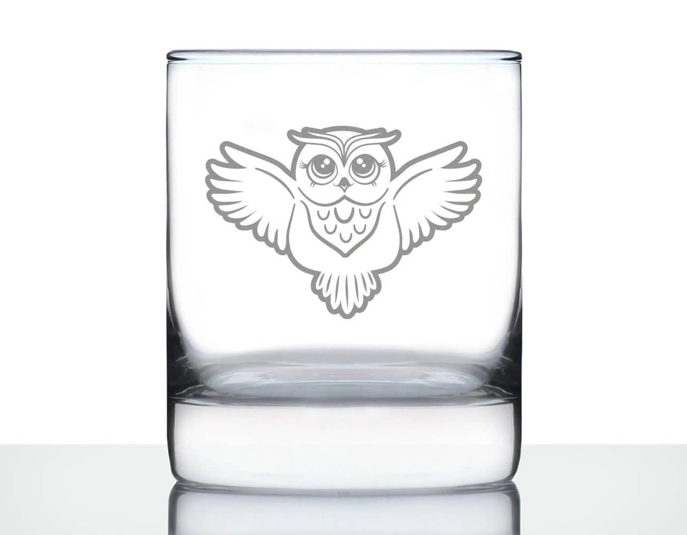 Cute Owl Whiskey Rocks Glass - Owl Gifts and Decor Bevvee