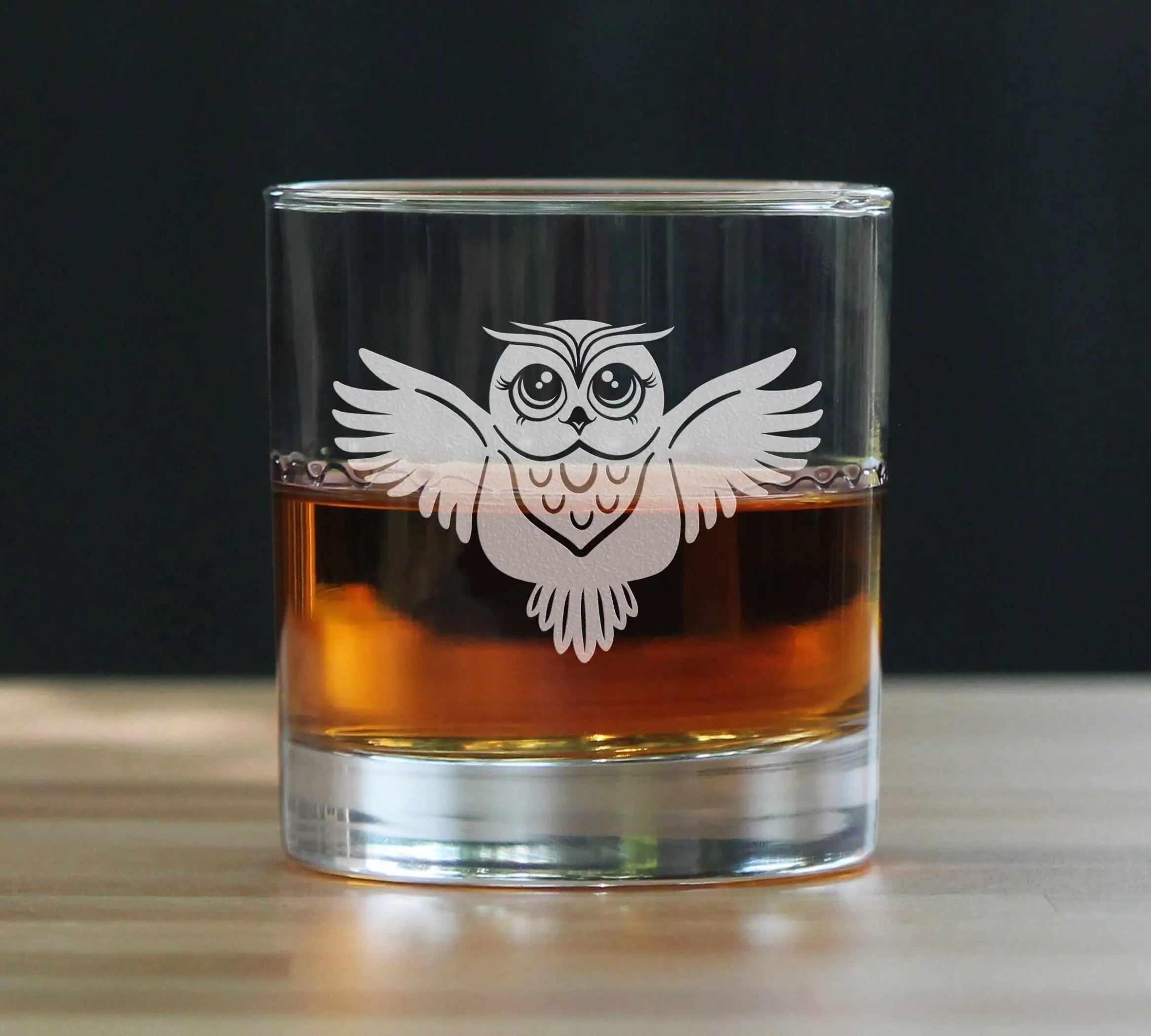 Cute Owl Whiskey Rocks Glass - Owl Gifts and Decor Bevvee