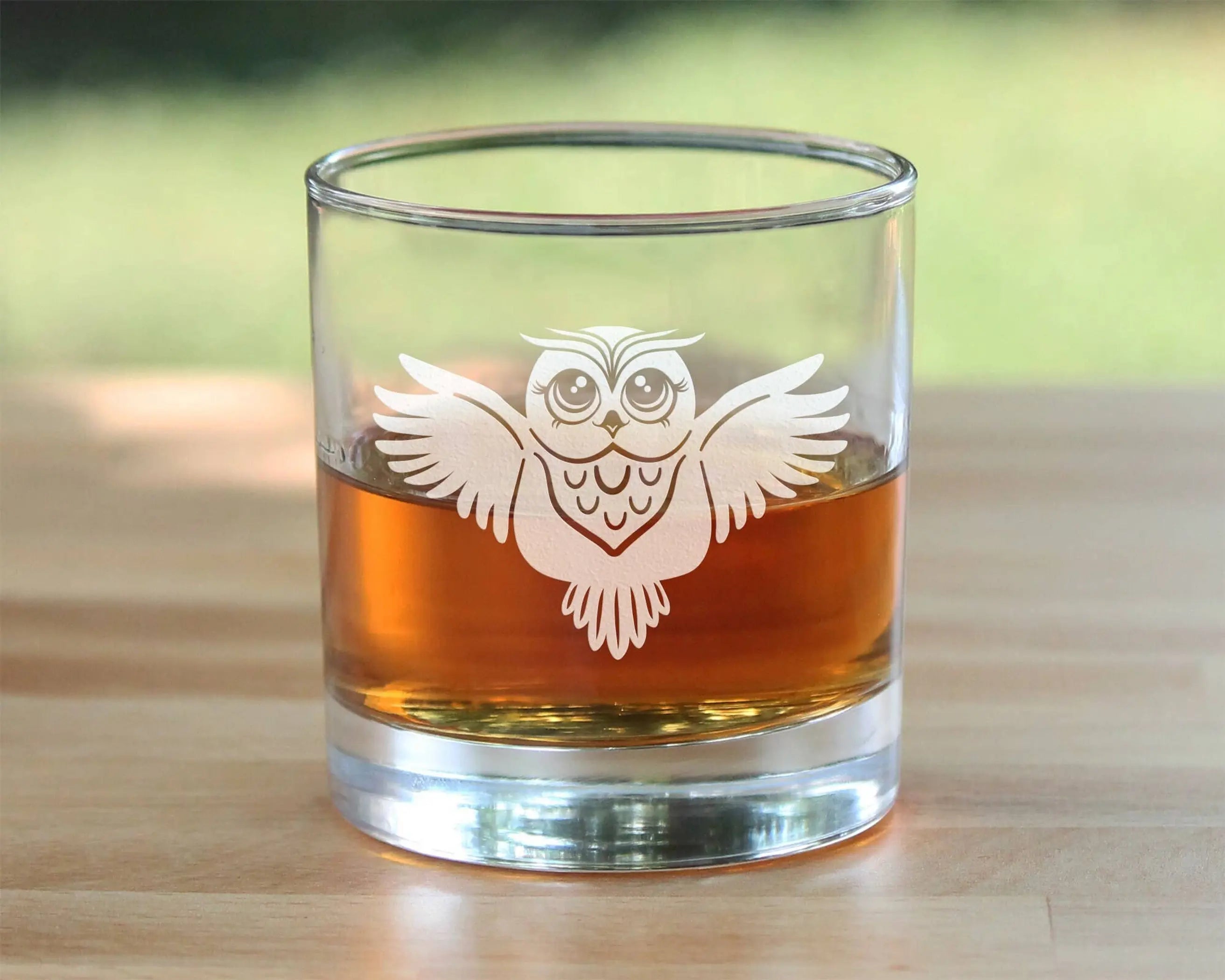 Cute Owl Whiskey Rocks Glass - Owl Gifts and Decor Bevvee
