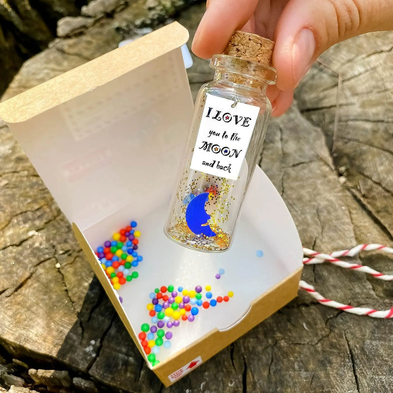 Cute and Kawaii Valentine's Day and Anniversary Presents   Personalized Love Gifts for Boyfriend Girlfriend (I Love You To The Moon And Around The World in Craft Gift Box) Kseniya Revta