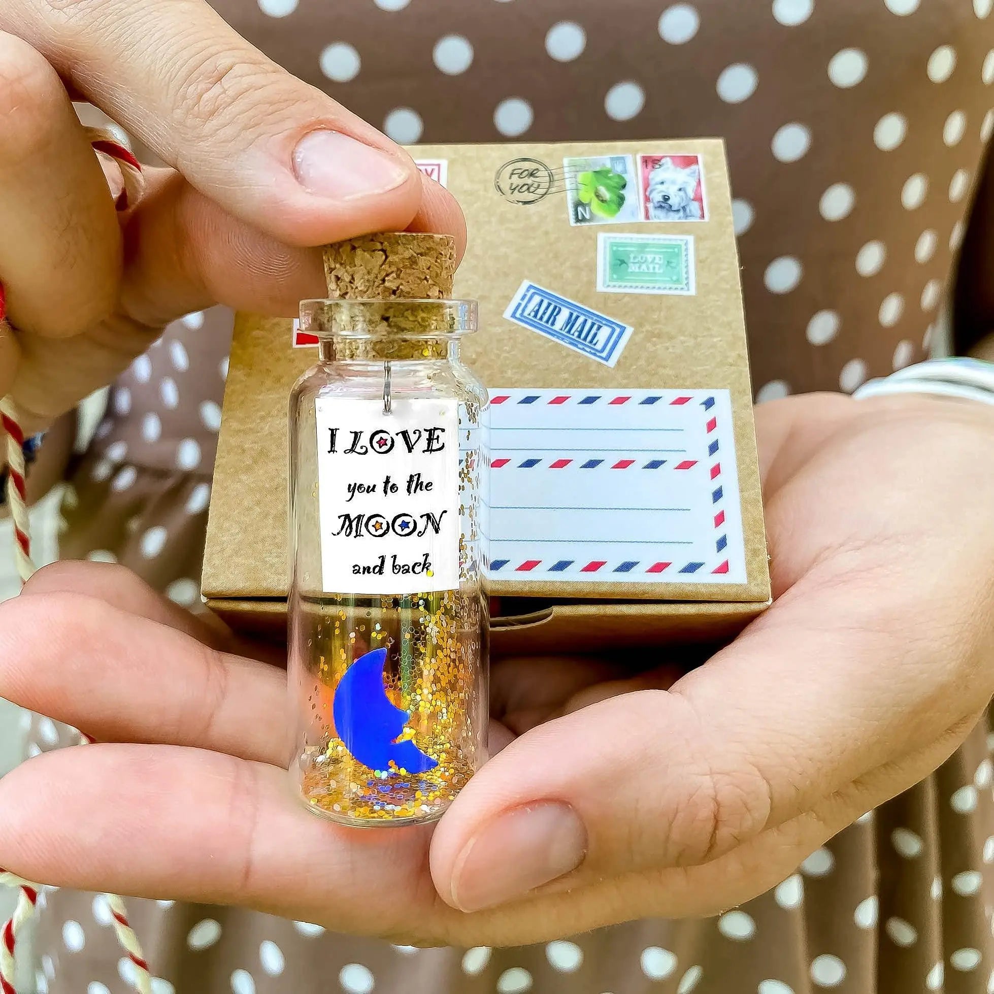 Cute and Kawaii Valentine's Day and Anniversary Presents   Personalized Love Gifts for Boyfriend Girlfriend (I Love You To The Moon And Around The World in Craft Gift Box) Kseniya Revta