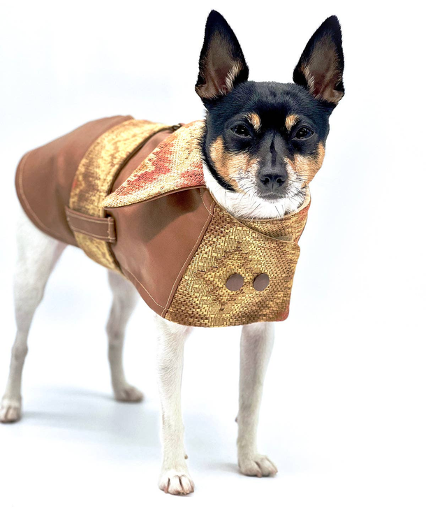 DCNY Vegan Faux Leather Southwest Coat DoggieCoutureNY