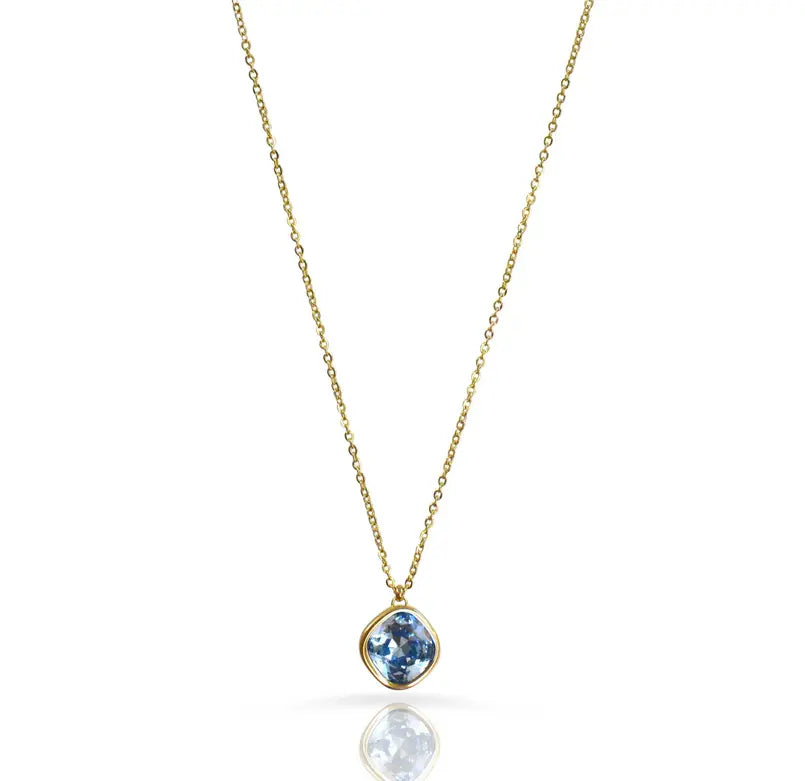 DESIREE AQUAMARINE BIRTHSTONE PENDANT NECKLACE - MARCH Mai Desiree