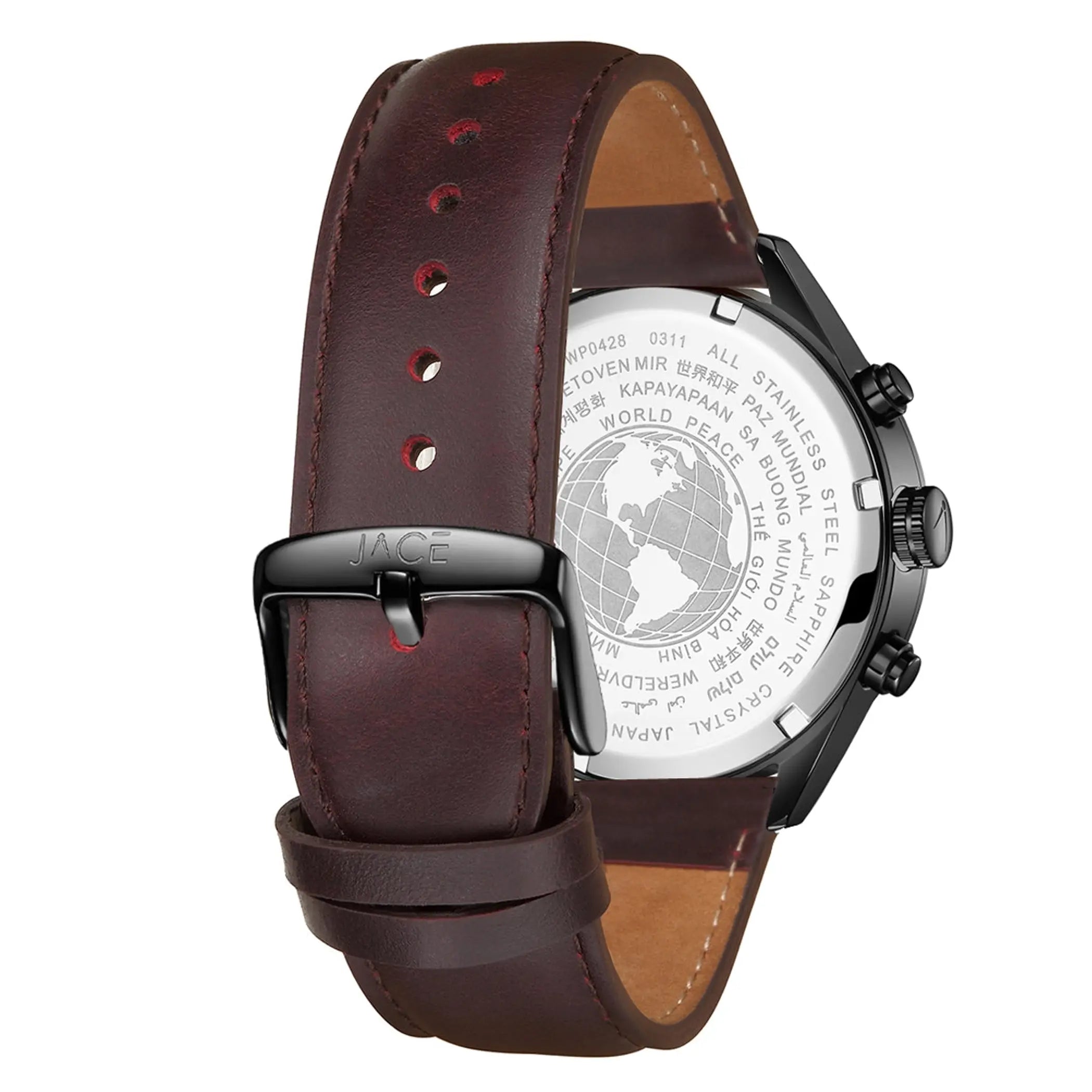 "DHELI" MENS LEATHER BAND CHRONOGRAPH WATCH Lurella Cosmetics