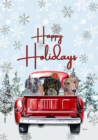 Dachshund Black/Tan - Hippie Hound Studio Best of Breed Holiday House and Garden Flag Best of Breed