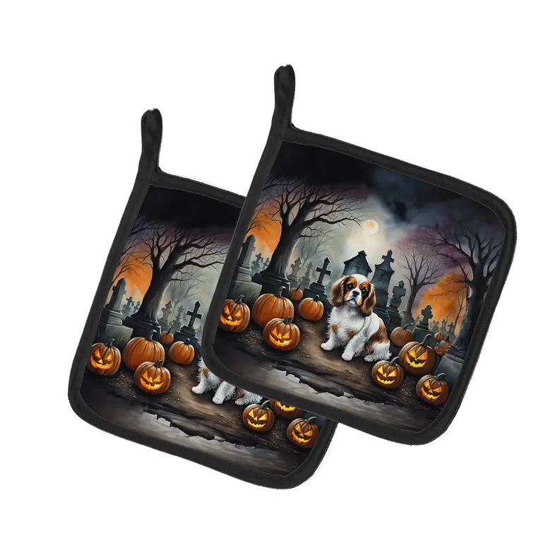 Dachshund Spooky Halloween Pair of Pot Holders Caroline's Treasures