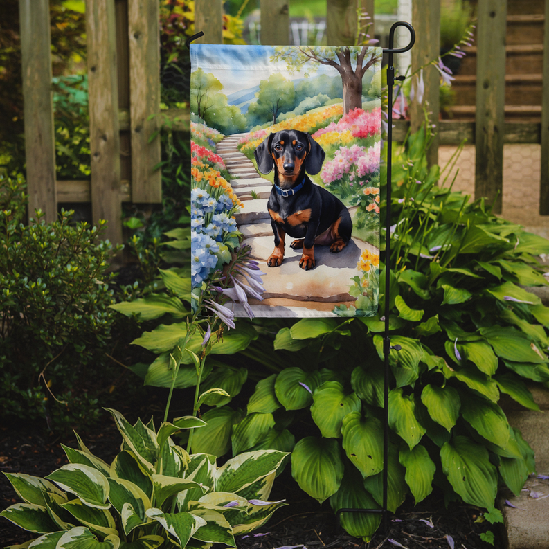 Dachshund Spring Path Garden Flag Caroline's Treasures