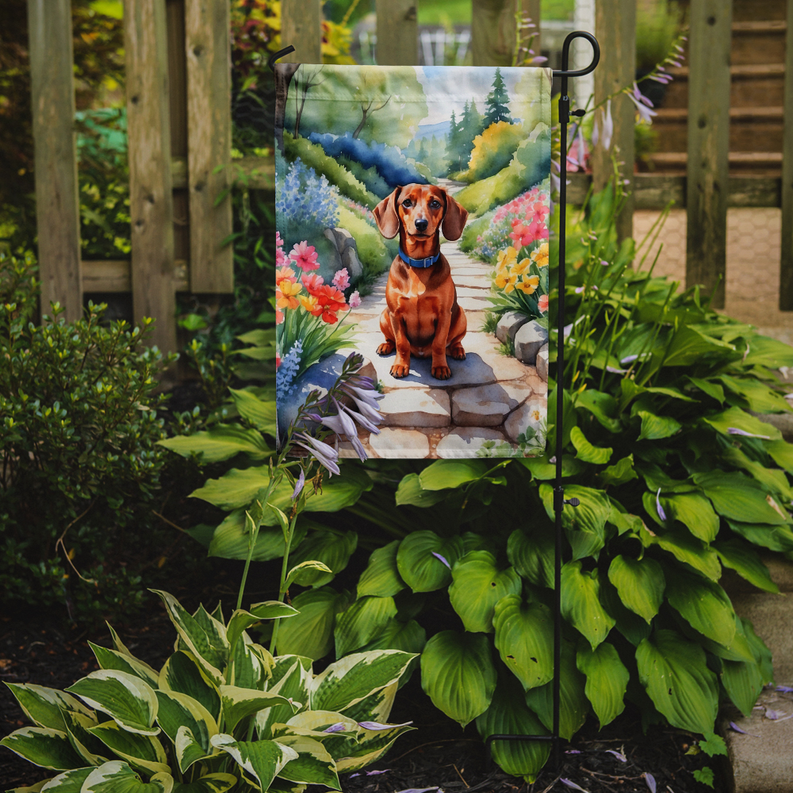 Dachshund Spring Path Garden Flag Caroline's Treasures