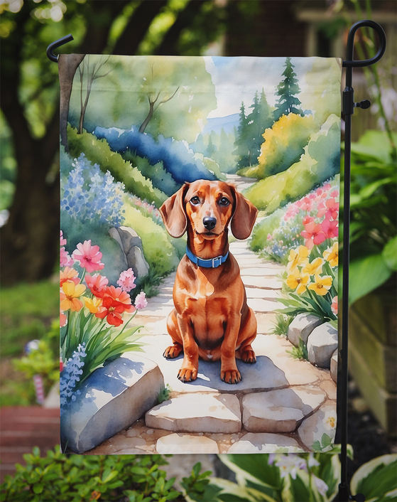 Dachshund Spring Path Garden Flag Caroline's Treasures
