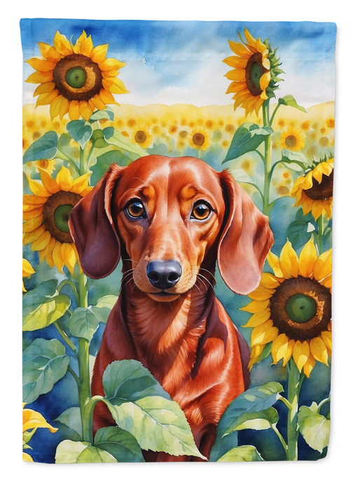 Dachshund in Sunflowers Garden Flag Caroline's Treasures
