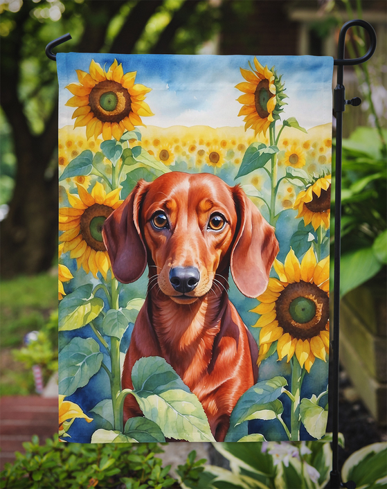 Dachshund in Sunflowers Garden Flag Caroline's Treasures