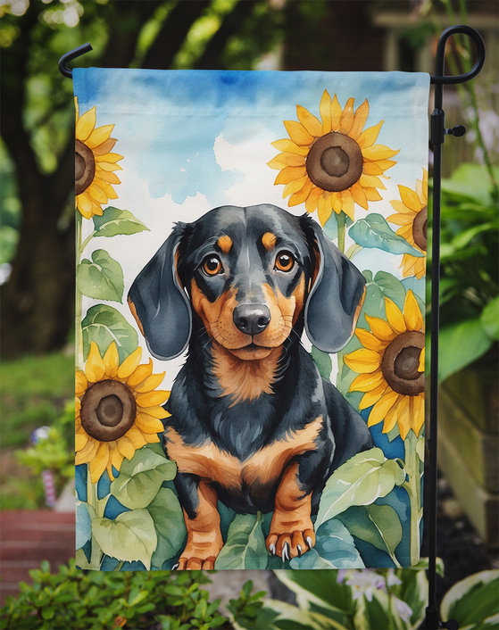 Dachshund in Sunflowers Garden Flag Caroline's Treasures