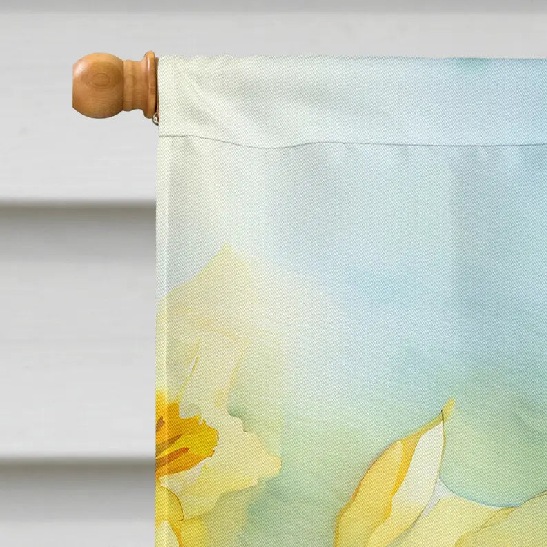 Daffodils in Watercolor House Flag Caroline's Treasures