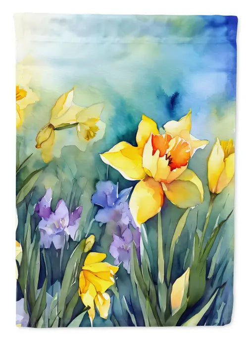 Daffodils in Watercolor House Flag Caroline's Treasures