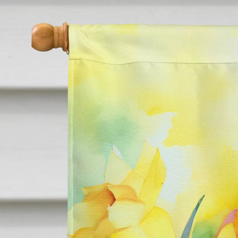 Daffodils in Watercolor House Flag Caroline's Treasures
