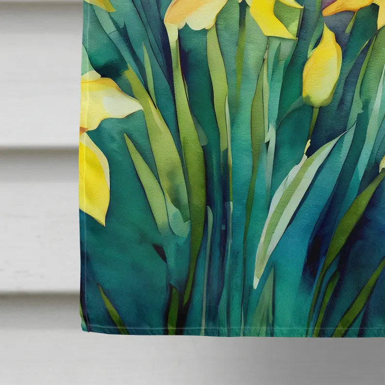 Daffodils in Watercolor House Flag Caroline's Treasures