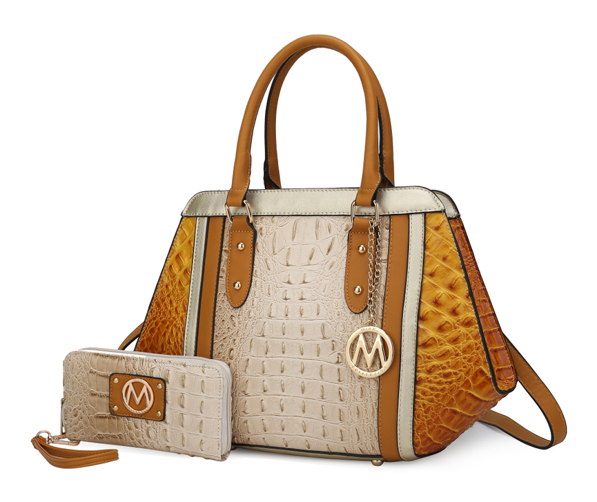 Daisy 2 PCS Croco Satchel bag & Wallet MKF Colletion by Mia K.