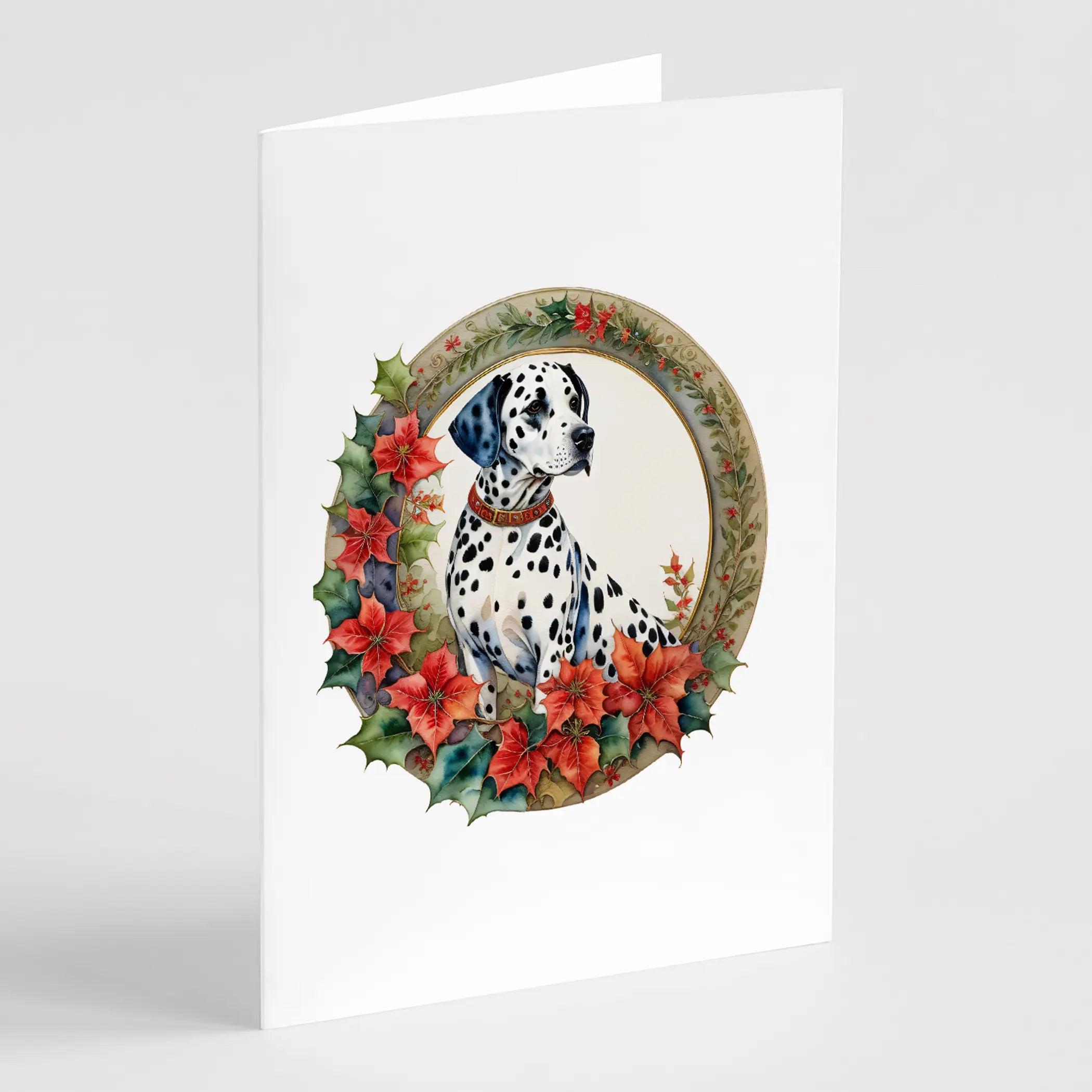 Dalmatian Christmas Flowers Greeting Cards Pack of 8 Caroline's Treasures